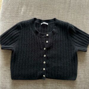 Cropped Black Reformation Sweater (Size Medium)